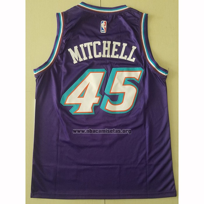Camiseta Utah Jazz Donovan Mitchell NO 45 Hardwood Classic 2019-20 Violeta